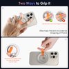 VEGO for Phone Ring Holder Grip, Compatible with MagSafe, Magnetic Phone Ring Holder Grip with 3 Colors Finger Strap for iPhone 15/14/13/12/11 Series, Samsung, Google, All Smartphone, Titanium