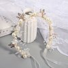 Girl Pearl Headpiece Crystal Flower Headband Bridal Baby Crystal Hair Vine for Princess Flower Girls & Bridesmaid Wedding Headband Bridal Headpiece Hair Jewelry