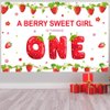 Strawberry First Birthday Party Decorations Berry Sweet Girls 1st One Birthday Backdrop Banner Girls Birthday Party Supplies Strawberry Backdrops Party Props