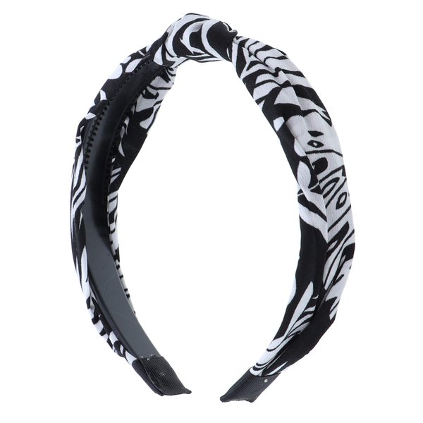 Motique Accessories Turban Knot Headband with Leaves for Women and Girls-Black