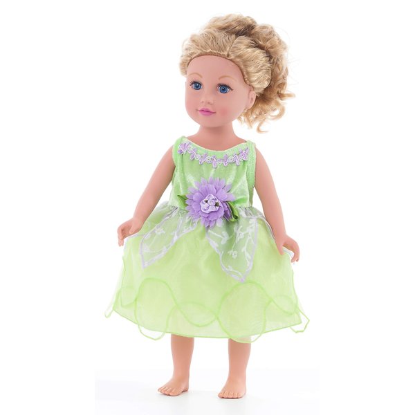 Little Adventures Tinkerbell Fairy Doll Dress - Doll Not Included - Machine Washable Child Pretend Play and Party Doll Clothes with No Glitter