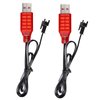 KBT 2-Pack SM-2P USB Charger Cable with LED Indicator Light & Build-in Protection Chips, 3.7V 800mA Charging Speed for RC Car Boat Gel Ball Blaster Li-ion & Li-Polymer Battery