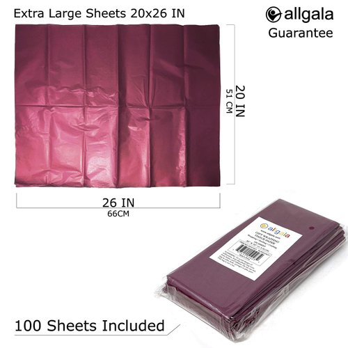 allgala 100-Sheet 20x26 Inch Tissue Gift Wrapping Craft Crepe Paper-Burgundy-GP51023