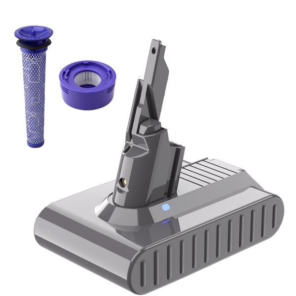 Bonacell 6.0Ah Replace for Dyson V7 Battery Replacement, Compatible with Dyson V7 Absolute V7 Trigger V7 Animal V7 Motorhead V7 Mattress Fluffy Vacuum Cleaners 21.6V SV11 Battery with 2 Filters