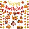 Thanksgiving Birthday Party Decorations Happy Birthday Thanksgiving Decorations Banner with Fall Leaves Garland for Thanksgiving Birthday Decorations Fall Birthday Decorations
