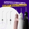 BURST Water Flosser Replacement Tips for Fresh Breath, Healthy Teeth & Gums, Plaque Removal Between Teeth, Braces & Dental Work - 2pk (Classic)