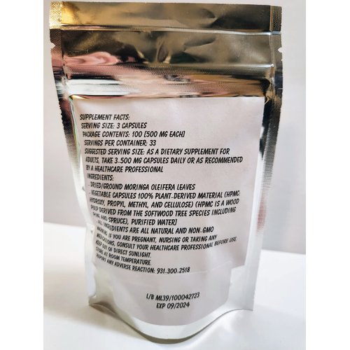 Paisley Farm and Crafts Moringa Oleifera Leaf Capsules Non GMO - Herbal Supplement - 100% Pure Leaf Powder! (100) - Made Fresh ON Demand!