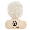 Baruisi Short Curly Cream White Wigs for Women Synthetic Natural Curly Layered Halloween Cosplay Wig