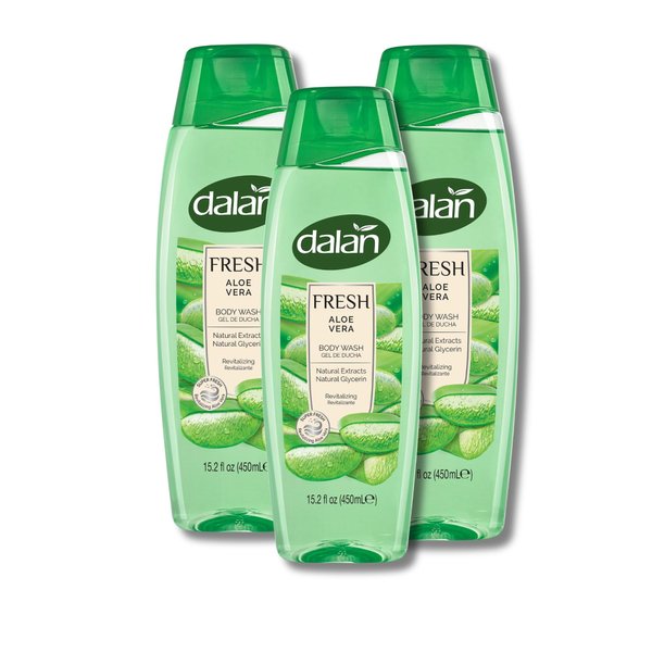 Dalan Natural Extracts Body Wash, with Fresh Pink Grapefruit & Aloe Vera & Sea Minerals, 15.2 fl oz (3 Pack, Aloe Vera)