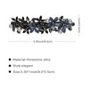 Flower Rhinestone Hair Barrettes for Women Fine Hair Glitter Sparkle Fancy Hair Clips for Women And Girls Elegant Pearl Barrettes (Black&Blue)