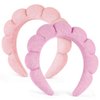 Chanaco Face Wash Headband Spa Headband Makeup Headband Skincare Headband Pink Sponge Hair Band Purple Headband for Washing Face Hair Accessories for Women Girls Gifts