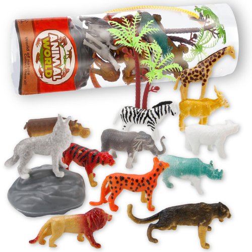 6 PACK Small Animal Figures Toys, 78 Pieces Realistic Mini Dinosaur Insect Sea Farm Reptile Wild Jungle Zoo Plastic Little Creatures Playset, Cake Topper Party Favors for Kids, Toddlers