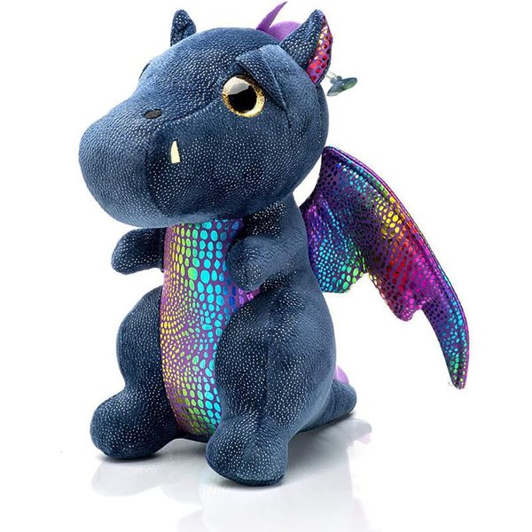 YUKOUQIAN Dragon Stuffed Animal Cute Dragon Plush Doll Toy 10 inch for Girls Boys Christmas (Dragon Black 25cm)