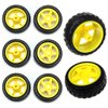 ThtRht 8 Pack TT Motor Wheels Replacement Smart Car Robot Wheel Tyres 1:48 Model Gear Spare Parts for Gearbox RC Chasis Arduino DIY Kit Remote Control Cars Rubber Tire