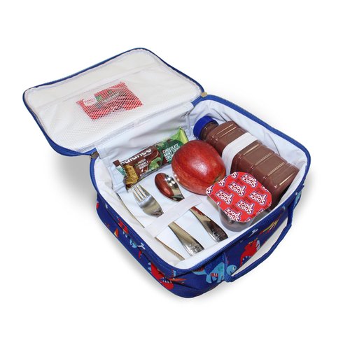 Keeli Kids Dino Lunch Box Insulated Lunchbox Reusable Cooler Bag Kit Back to School Elementary Toddler Boys & Girls in Blue Dinosaurs