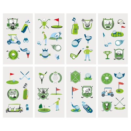 24 Sheets Golf Temporary Tattoos, Birthday Decorations Golf Party Favors
