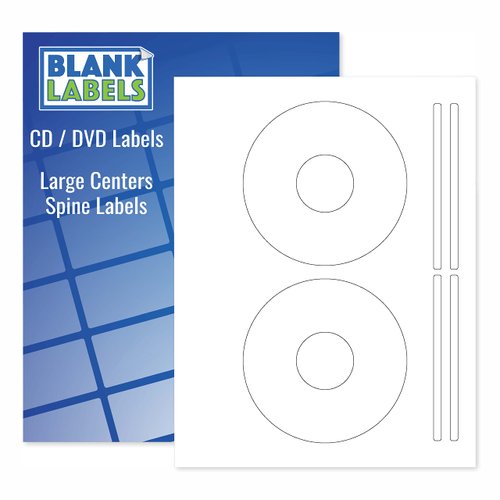 CD/DVD Labels from Blank Labels - Memorex Large Core Compatible - Permanent White Matte - Inkjet and Laser Guaranteed - Easy to Peel - Made in USA - 1000 Sheets - 2000 Disc Labels