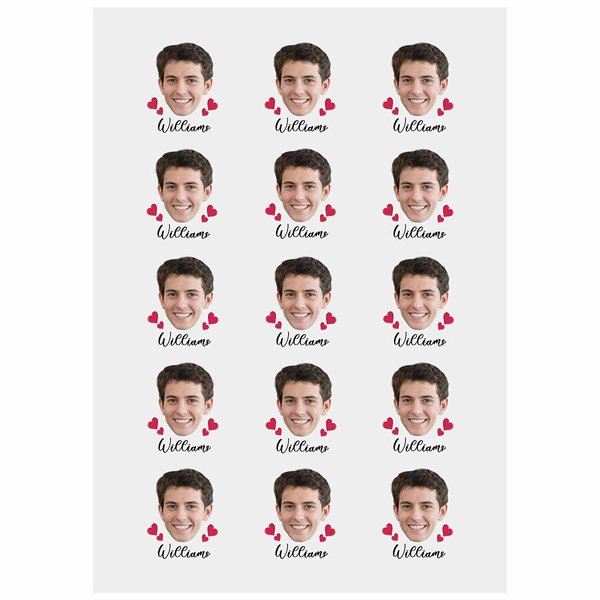 Custom The Groom Face Heart Temporary Tattoos Adult, Personalized Fake Tattoos for Funny Bachelorette Party, Temporary Tattoos for Women,15 tattoos in One Paper