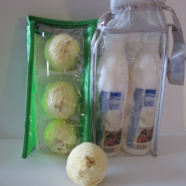 Bath Bomb Products - Bubble Bath Truffles: Coconut Lime 3 Pack Bath Truffles, 2 Pack 8 oz Serenity Hand and Body Massage Lotion by Dead Sea Spa Care, Bubble Bath, Bubble Truffles, Bath Truffle