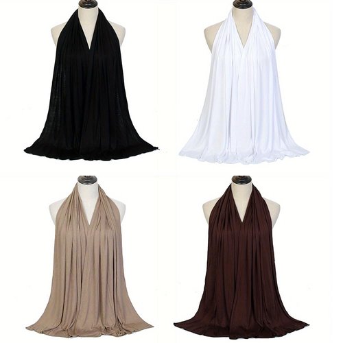 IOMIFIPHOL 4PACKS Hair Wrap for Women - Stretch Jersey Turban Head Wraps Head Scarf Turbans for Women Dreadlocks