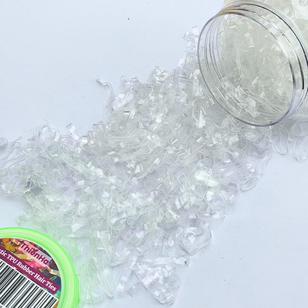 ThienHa Clear Elastic Hair Ties - Durable, No Damage, and Versatile Rubber Bands for All Hair Types – Ideal for Kids and Women