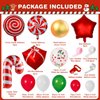 Dendrim 172PCS Christmas Balloons Garland Arch Kit, Red White Green Gold Holiday Party Balloons Decorations with Candy Cane Gifts Box Red Star Foil Balloons for Xmas Themed Birthday Party Supplies