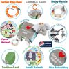 Elephant Touch and Feel Baby Books Toys 0-6 Months, Loveys Crinkle Books for Babies,Infant Toys 6-12-18 Months 1-2 Year Old, Baby Shower Christmas Gifts Soft Cloth Book Teething Rattle for Boys Girls
