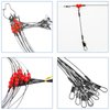 Fishing Leaders Saltwater Tackle Surf Fishing Rigs High Strength Fishing Wire Leader Line Rig with Swivels Snap for Lures Bait Hooks (2 arm, 12pcs, Black Stainless Steel)