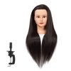 Training Head 26"-28" Mannequin Head Hair Styling Manikin Cosmetology Doll Head Synthetic Fiber Hair Hairdressing Training Model Free Clamp (1711LB0220)