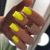 Yellow Press on Nails Medium Coffin Fake Nails with Glue Glossy Stick on Nails Solid Color False Nails with Designs Square Full Cover Acrylic Nails Reusable Artificial Nails for Women and Girls 24PCS