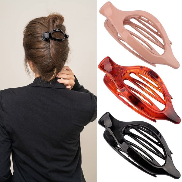 ATODEN Flat Hair Clips Alligator Clips for Hair 3Pcs Hair Claw Clips 4.52'' Duck Billed Hair Clips Medium Hair Clips Hair Accessories Hair Clamps Barrettes Jaw Clips Gifts