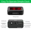 Alarm Clock, LED Digital Clock, Small Wall Clock, Battery Operated, Adjustable 3-Level Led Brightness, Dim Night Mode, 12/24Hr, Cordless, Constantly 1.2'' Digits Display for Bedroom/Travel,Easy to Set