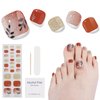 DUKASOU Semi Cured Gel Pedicure Strips, (Romantic Autumn)26 PCS Gel Nail Strips Works with Any UV Light, Salon Quality Gel Nail Stickers，Easy to Apply & Remove