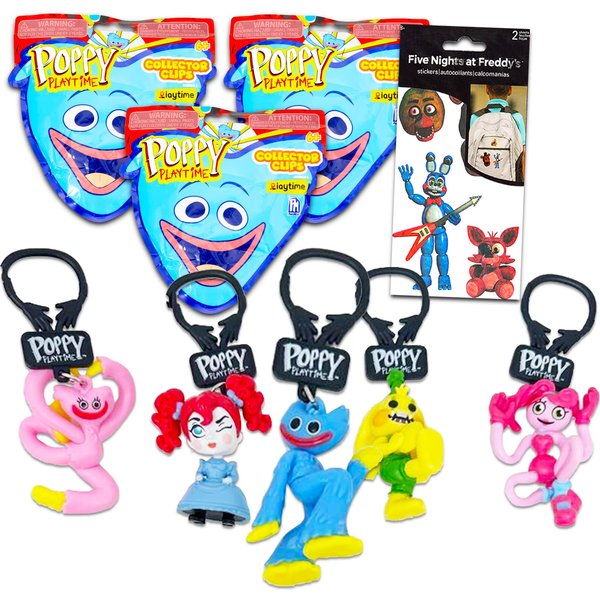 Poppy Playtime Collector Clips Party Favor 3 Pack – Bundle with 3 Poppy Playtime Collector Clip Mystery Bags and Stickers | Poppy Playtime Collector Clip Toys