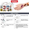 110 PCS Race Car Temporary Tattoos Sticker Racing Pit Crew Checkered Flag Race Car Birthday Party Decorations Favors Supplies Gifts Boys Girls Cute Fake Tattoo School Prizes Carnival Theme