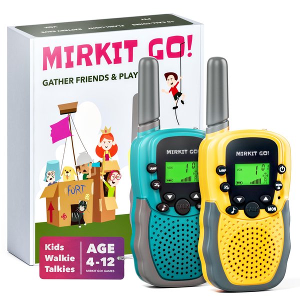 Kid Walkie Talkies 2 Pack - Toddler Walkie Talkies with 22 Channels, Flashlight, LCD Display - Walkie Talkies Long Range Kids - Walkie Talkies for Toddlers Age 4-12