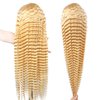 SUPSYOUSF 30 Inch Lace Front Wig Human Hair 613 13X6 Transparent Lace Deep Wave 180 Density Free Part Blonde Lace Front Wigs Human Hair Pre Plucked with Baby Hair 613 HD Lace Frontal Wig for Women