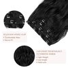 REECHO Hair Extensions, 4PCS Clip in Hair Extensions HE001 Natural Soft Synthetic Hairpieces for Women, Black