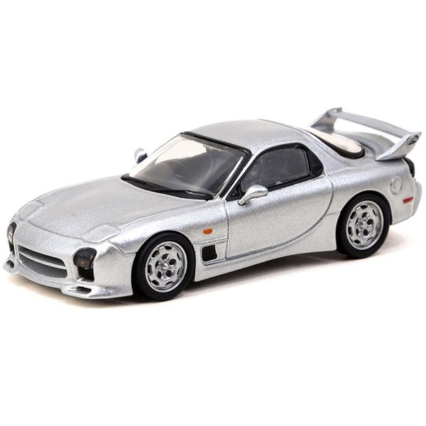 Tarmac Works RX-7 (FD3S) Mazdaspeed A-Spec RHD (Right Hand Drive) Silver Stone Metallic Global64 Series 1/64 Diecast Model Car T64G-012-SL