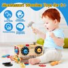 Montessori Kids Tool Set, Wooden Toddler Tool Bench Educational Toys for Ages 2-4, 2 Year Old Boy Gift for Birthday Christmas, STEM Pretend Play Tool Box, Learning Developmental Construction Toys