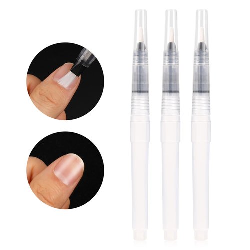 Refillable Cuticle Oil Pen, 3PCS Empty Nail Oil Pen, Reusable Pinch Press Pen, Portable Sub-Bottling Pen for Lip-Gloss Foundation Lotion Cosmetics, Clear Applicator Pen for Nail Lip Face Body Care,6ML