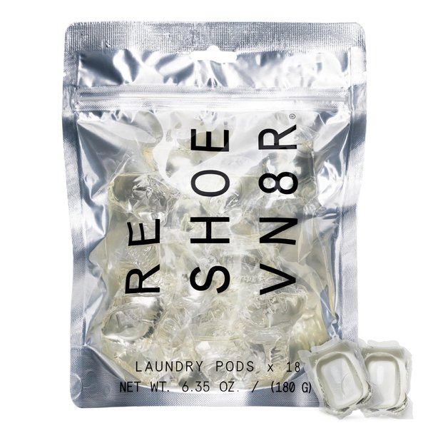 Reshoevn8r Sneaker Laundry Detergent, 18 Pods, Fresh Linen Scent, Ditch Regular Detergent, Deep Cleans, Condition, Remove Odors, For Mesh, Canvas Shoes