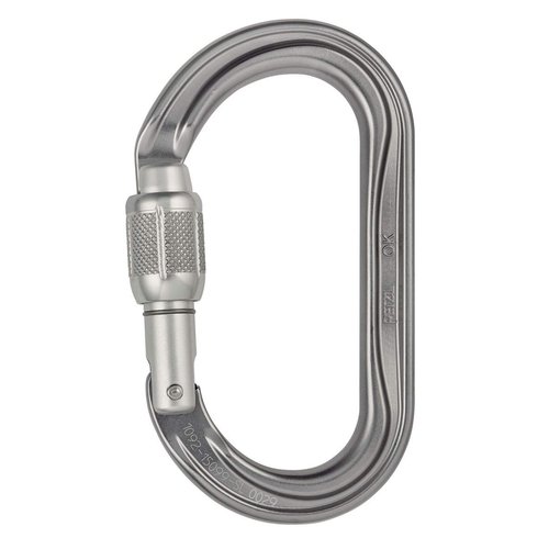 Petzl OK Carabiner - Oval Carabiner for Use with Pulleys and Ascenders for Climbing and Glacier Travel - Screw-Lock