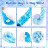 LAWOHO Slime Kit Includes 200ml White Glossy Slime, 50ml Blue Glimmer Tubes Clear Slime and 4 Slime Add-Ins, Slime Party Favors for Kids, Non Stick Slime, Kids Slime Birthday Christmas Easter Gifts