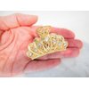 Generic Gold metal crystal crown hair claw clip bridal clip medium/fine hair