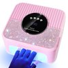 268W U V Light for Gel Nails, LimeGirl Nail Lamp LED Nail Lamp Professional with 4 Timer, 45 Lamp Beads and Automatic Sensor, Nail Cure Lamp for Gel Polish Acrylic Nail Powder (Pink)