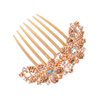 Sankuwen Women Rhinestone Inlaid Flower Hair Comb Hairpin Barrette Accessory,Also Perfect Mother's Day Gifts for Mom (Champagne)