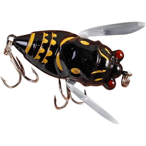 Black Cicada Fishing Catcher - Freshwater Attractant Lures, Bass Fish Baits | Fishing Supplies Strong Hook Reusable Swim Baits for Lake Pond, Fish Tackle Realistic Cicada Shaped Lures
