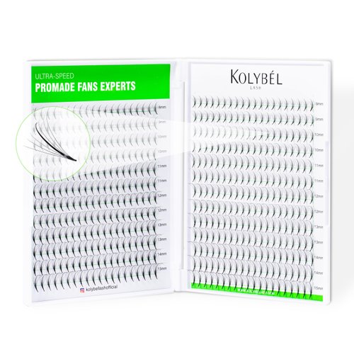 KOLYBEL 500 Premade Fans Eyelash Extensions 7D 0.07 Promade Wispy Lash Extensions 8-15mm Mixed Length D Curl Pointed Thin Base Handmade Volume Premade Lash Extensions Fans(7D,0.07-D-8-15mm)