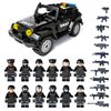 Toysvill SWAT Military Police Building Block Set for Kids | SUV + Soldiers Minifigures (12 PCS) with Weapons and Accessories Gift